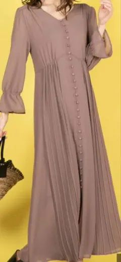 フロントボタン プリーツワンピース クイーンズコート　QUEENS COURT