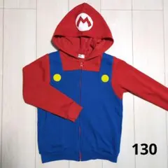 ユニバ USJ マリオ フード付きパーカー 130 おそろい ルイージ