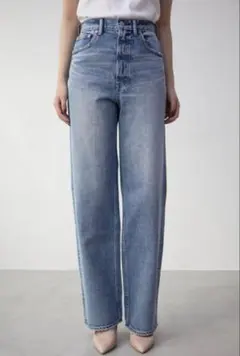 AZUL DENIM ハイウエストワイドデニム ブルー