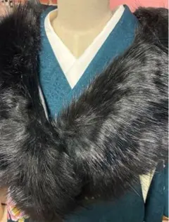 新品　ファーショール 黒　成人式　振袖 卒業式 披露宴 結婚式 黒ショール