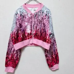 SHEIN スパンコール風 ブルゾン ジャケット 総柄 ダンス 150 XSのサムネイル