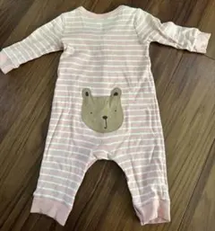GAP ロンパース　 カバーオール　女の子 ベビー服　ピンク　くまけつ　長袖