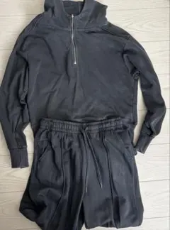 GU ウォッシュドスウェットパーカーとパンツセット　グレー