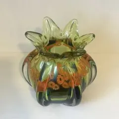 アートガラス 花瓶 フラワーベース アンバー イエロー29cm - メルカリ