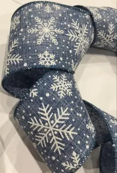 【ワイヤーエッジリボン】 ・スノーフレイクB ③ ・幅6.3㌢ ・2m