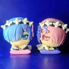 美少女フィギュア　リゼロ　おねむたん　レム&ラム ほおづえポーズ