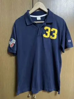 Champion ポロシャツ ネイビー 33ワッペン Mのサムネイル
