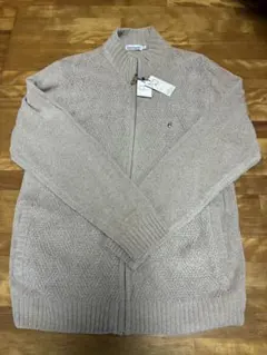 Hush Puppies ベージュ ジップアップセーター