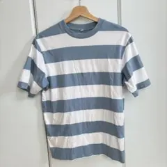 【UNIQLO】ユニクロ　ボーダーTシャツ　メンズS 青　白　春夏