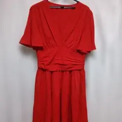 SHEIN Vネック ワンピース レッド Lサイズレディースのサムネイル