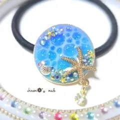 星に願いを☆お花 レジン ヘアゴム キラキラ 空 宇宙 - メルカリ