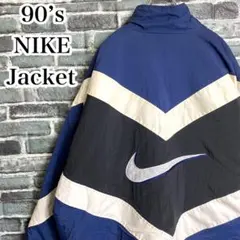 ナイキ☆中綿ジャケット 古着 90s ゆるだぼ デカロゴ 希少 刺繍ロゴ gf7