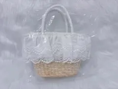 Maison de FLEUR レースフリルメイズ2Wayカゴバッグ ホワイト - メルカリ