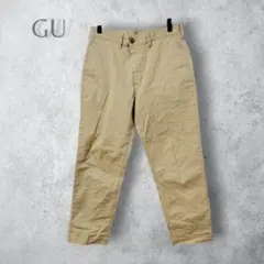 【GU ジーユー】　ストレッチカラーテーパードアンクルチノ　メンズ　ベージュ