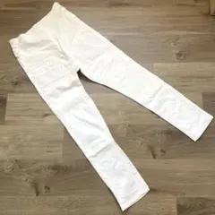 無印良品　マタニティパンツ　マタニティ　パンツ　白　S デニム