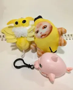 おまとめセット④　FANS　カイコガマスコット　バナナ猫　はらぺこシャーク