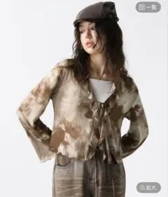 FOREVER21 モヤ柄シアーカーディガンのサムネイル