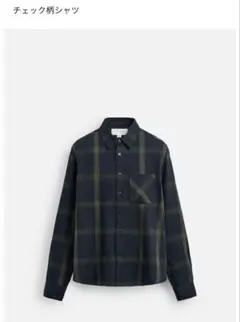 ZARA ORIGINS チェック柄シャツ ネイビー Mのサムネイル