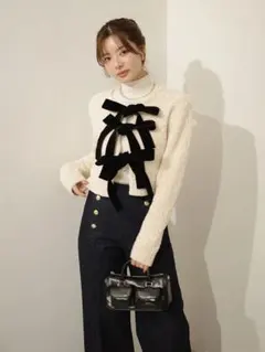 EIMY ISTOIRE フロントリボンニットトップスのサムネイル