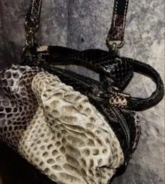 蛇革 ベルト用 ウエストバッグ オーダー品 完全一点物 パイソン革 未