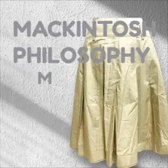 マッキントッシュフィロソフィー ひざ丈スカート プリーツ ベージュ フレア Mのサムネイル