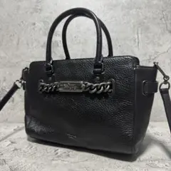 COACH✨️2way ショルダーバッグ スワッガー チャーム レザー 紺 