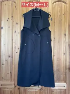 【訳あり美品】chouchou シュシュ バックプリント ダブルブレストジレ