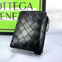 BOTTEGA VENETA 財布 2つ折り イントレチャート ブラック