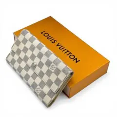 【美品】ルイヴィトン 三つ折り財布 インターナショナル ダミエアズール 白