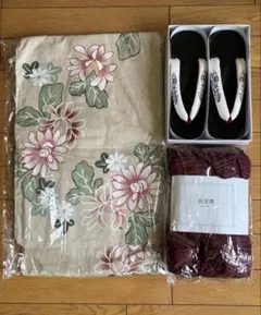 お値下げしました！【utatane】 浴衣・帯・下駄 3点セット クリーニング済