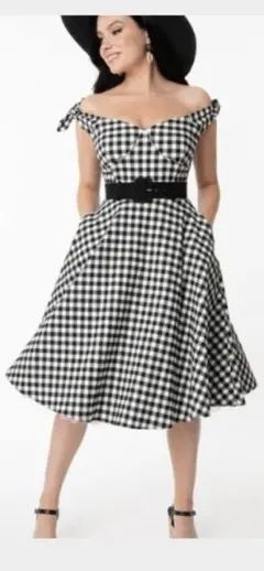 Unique Vintage Black and White Dress