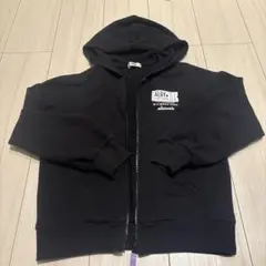 ALGY 黒 パーカー フロントプリント付き