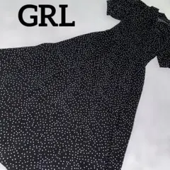 ♡新品♡グレイル　ドットバルーンスリーブフレアロングワンピース　M ブラック