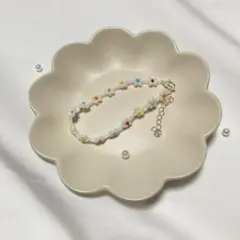 ビーズ カラフル フラワー ブレスレット