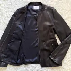 【極美品】Lサイズ 羊革ラムレザー ステュディオス シングルライダースジャケット