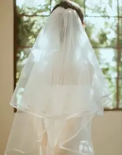 ウェディングベール 二段式 ホワイト