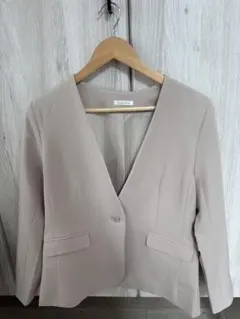 ハニーズ ノーカラージャケット Lサイズ ベージュ セレモニー