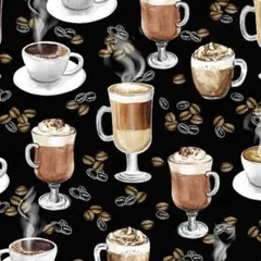 輸入生地　USAコットン(For The Love Of Coffee)D