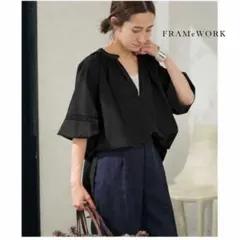 【美品】 フレームワーク コットンレースブラウス 近年モデル シャツ