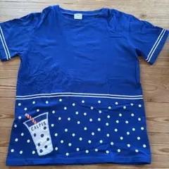 AfternoonTea カルピス 100周年 コラボ 半袖Tシャツ 青