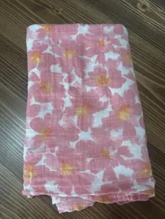 ピンク花柄おくるみ・ブランケット