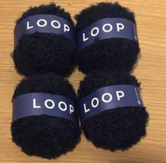 DARUMA LOOP ダークブルー 毛糸 30g4個