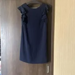 ZARA BASIC ネイビー フリルワンピース Sサイズのサムネイル