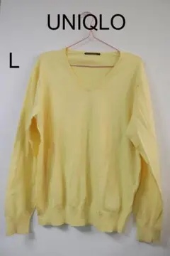 プロフユニクロプレミアムコットンブレンドニットVネック長袖L