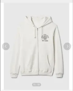 GAP ホワイト ジップアップ　パーカー L
