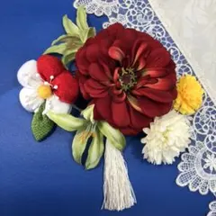 髪飾り　赤7点セット　タッセル　マム　成人式　結婚式　卒業式