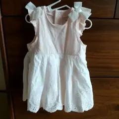 petit main ベビーワンピース風ロンパース ピンク 80サイズ