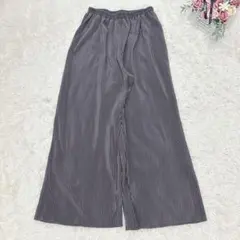 8945 ヘルム プリーツパンツ ガウチョパンツ シンプル ワイド 無地 可愛い