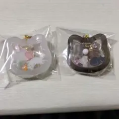 猫型チャーム ホワイト ブラック セット