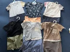 GU 半袖 前開き ロンパース　80 セット